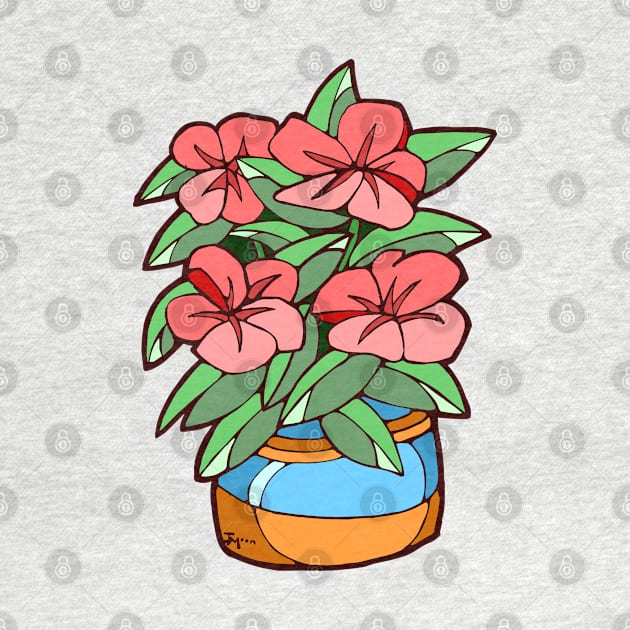 Flowering Potted Plant by Julia Moon